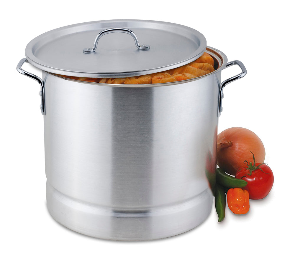 32 Quart Aluminum Stock/Steamer Pot Big Cooking Steaming Boiling Tamale,  Silver