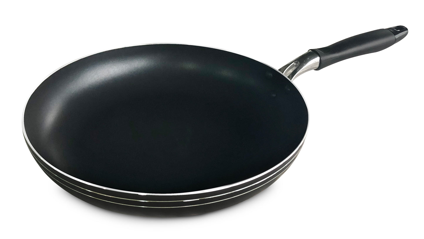  Bene Casa - Black Nonstick Aluminum Frying Pan with Glass Lid  (6) - Dishwasher Safe for Easy Cleaning: Pans: Home & Kitchen