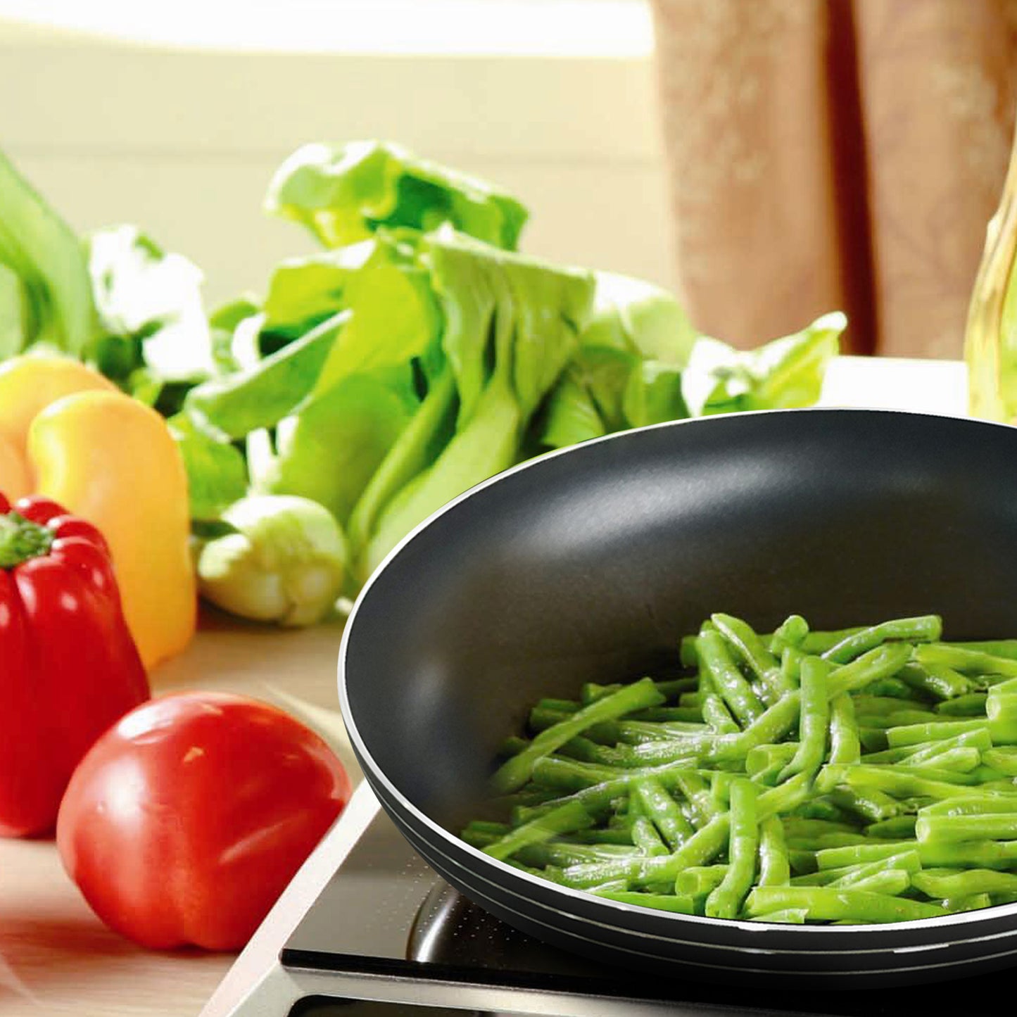
                  
                    Bene Casa aluminum nonstick  8" Fry Pan, no-stick coating, and heat resistant handle, dishwasher safe fry pan
                  
                