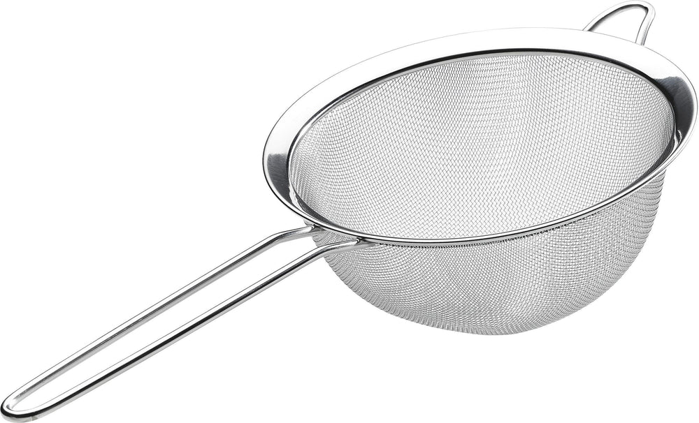 
                  
                    Bene Casa 7-inch stainless-steel strainer, fine mesh strainer, resting ring, double handle strainer, secure grip strainer, dishwasher safe
                  
                