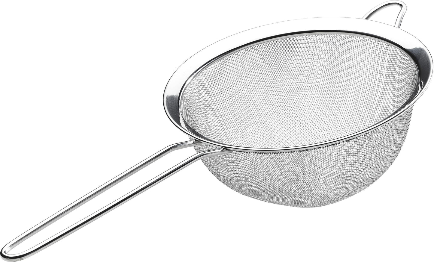 
                  
                    Bene Casa 7-inch stainless-steel strainer, fine mesh strainer, resting ring, double handle strainer, secure grip strainer, dishwasher safe
                  
                
