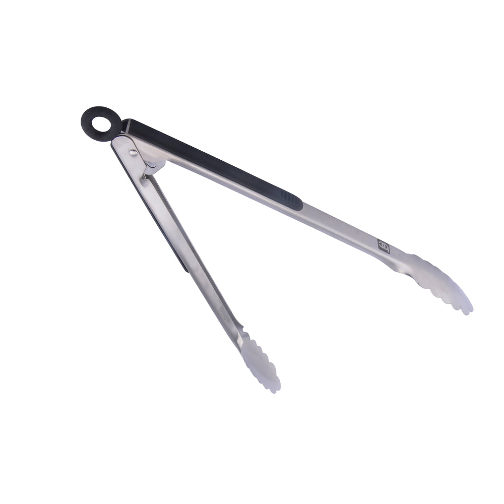 Bene Casa 12-inch stainless-steel locking tongs, comfort grip tongs, easy store tongs, stainless-steel meat turners, dishwasher safe tongs