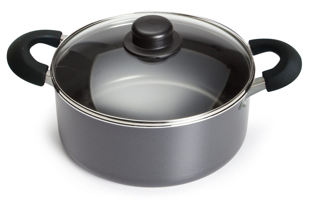 Bene Casa non-stick speckled Dutch Oven, 3.06-Quart capacity Dutch Oven with tempered glass lid,  easy clean Dutch Oven