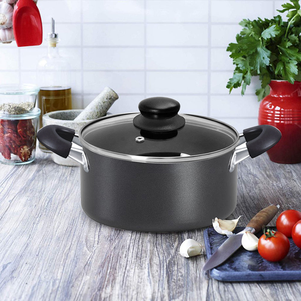 Bene Casa 3.06-Quart, non-stick speckled Dutch Oven w/ tempered glass