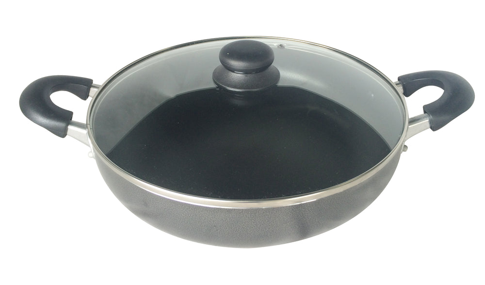 
                  
                    Bene Casa 5.2-Quart/4.9-liter non-stick casserole, tempered glass lid, speckled charcoal-black, heat resistant handles, dishwasher safe, easy clean
                  
                