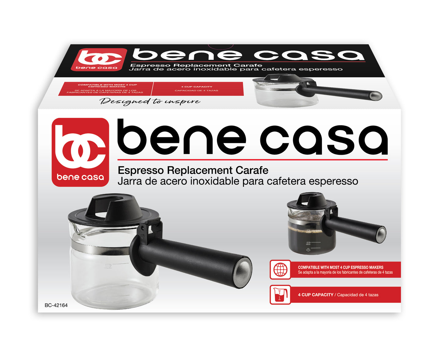 
                  
                    Bene Casa replacement carafe for 4-cup espresso makers
                  
                