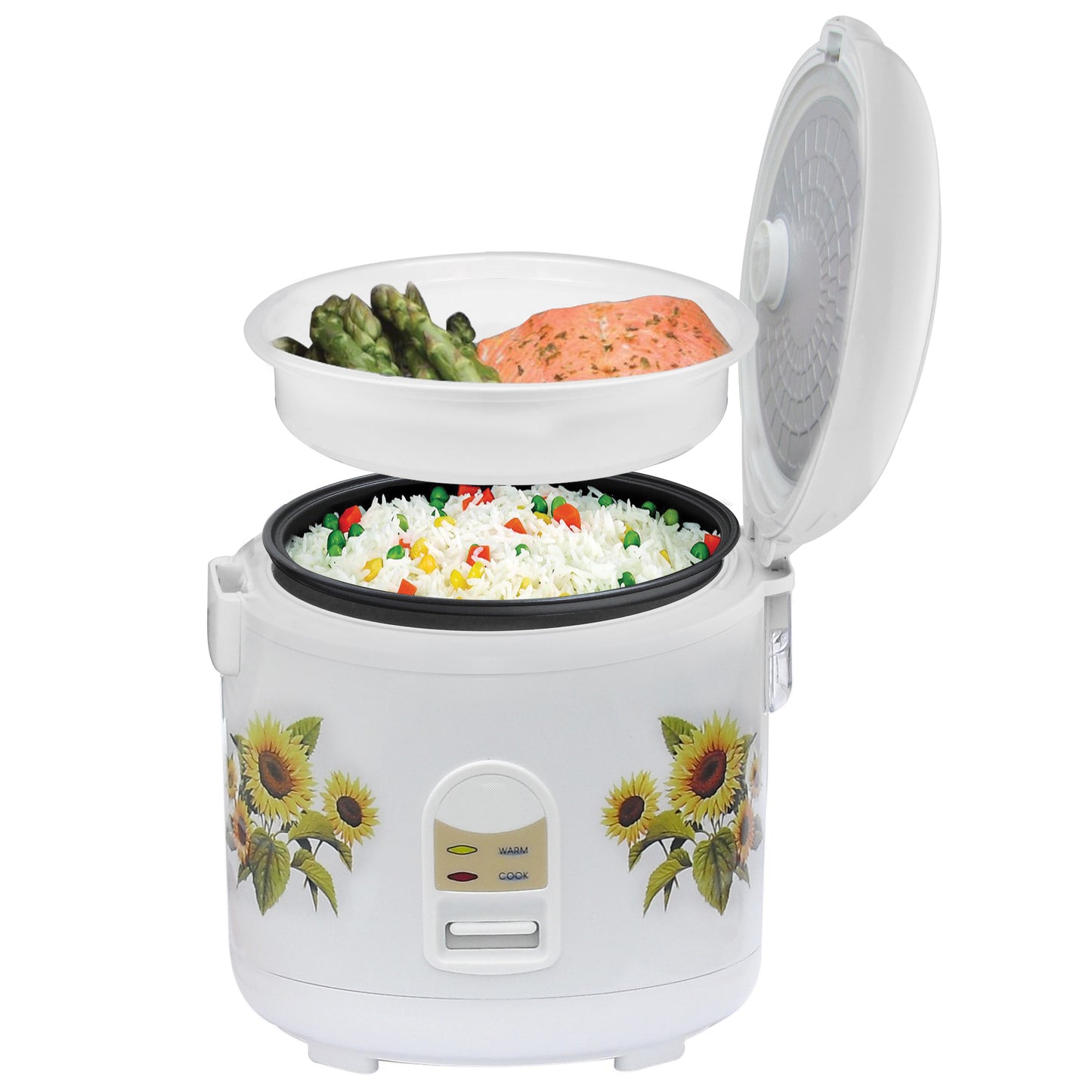 6 Cup Bene Casa Rice Cooker with glass lid, dishwasher safe rice cooker  with auto cut off, steamer rice maker with keep warm facility