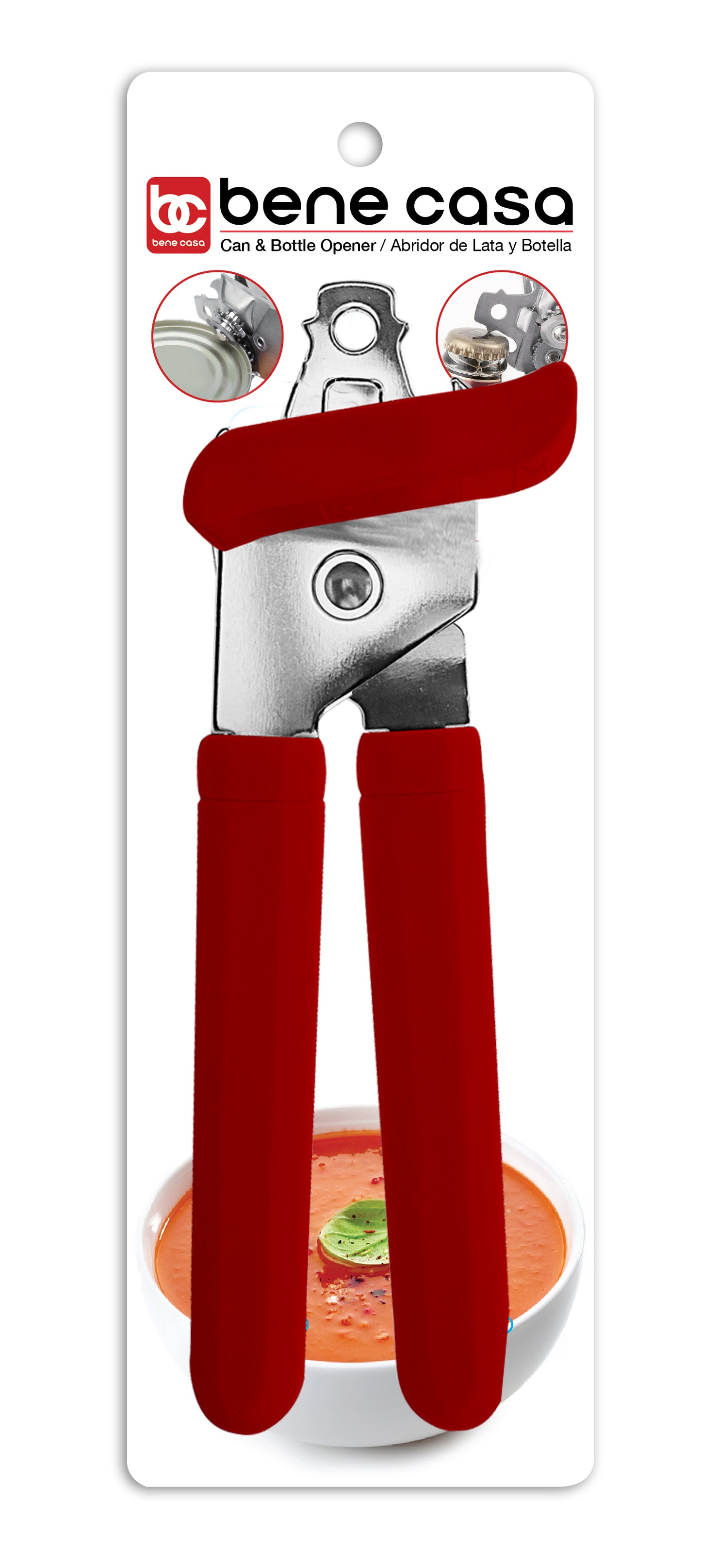 
                  
                    Bene Casa Butterfly can and bottle opener, metal can opener, swing a way opener, black, white, red can opener, sharp blade, easy turn can opener
                  
                