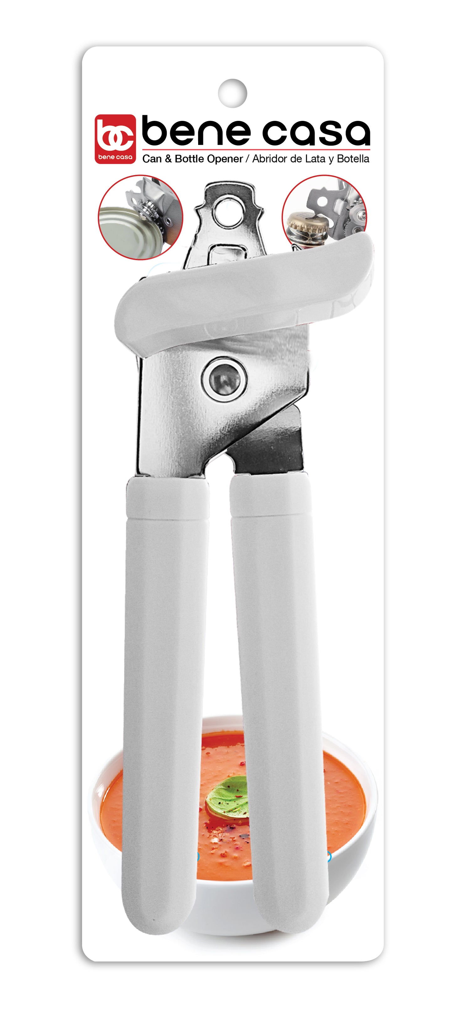 
                  
                    Bene Casa Butterfly can and bottle opener, metal can opener, swing a way opener, black, white, red can opener, sharp blade, easy turn can opener
                  
                