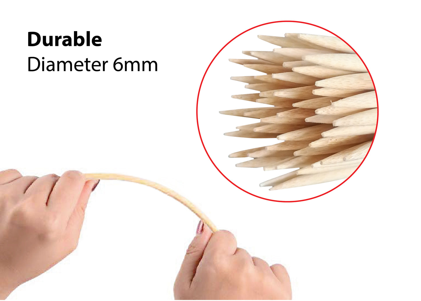 
                  
                    Bene Casa 100-pc Bamboo Skewer Pack, 12" Bamboo Skewers, 100% Natural Bamboo
                  
                