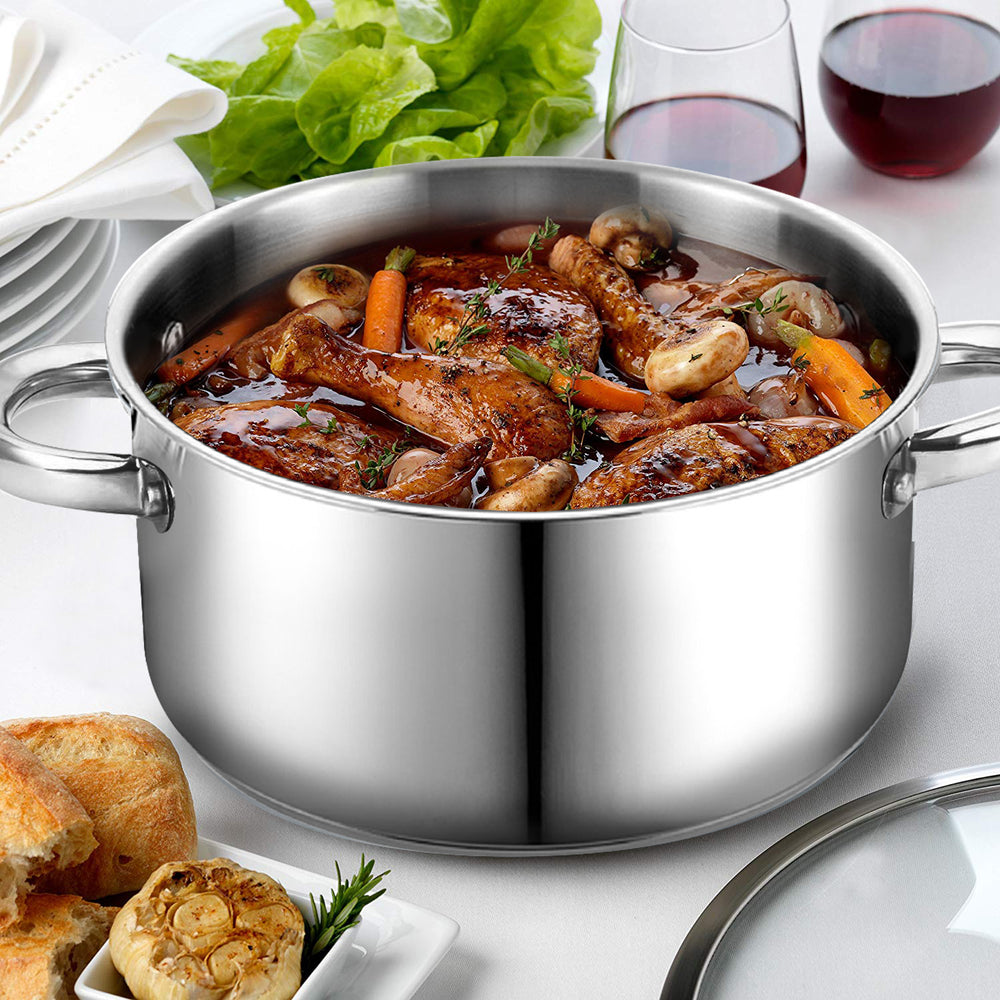 
                  
                    Bene Casa 5-Quart Capacity Stainless-Steel Dutch Oven w/ Glass Lid
                  
                