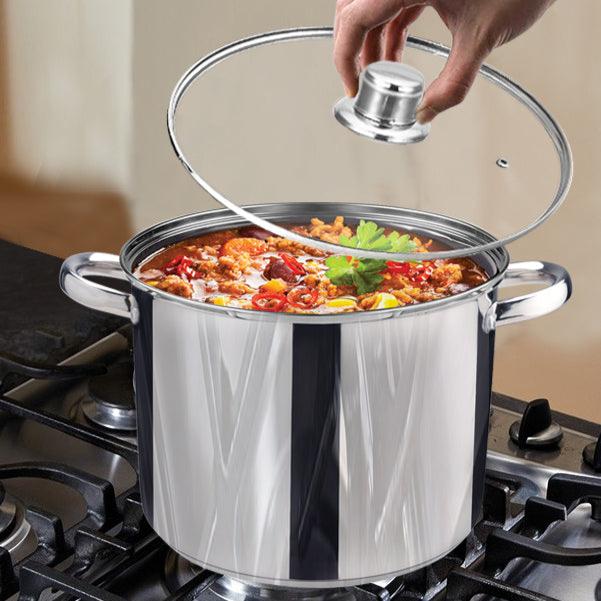 Bene Casa 5-Quart Capacity Stainless-Steel Dutch Oven w/ Glass Lid