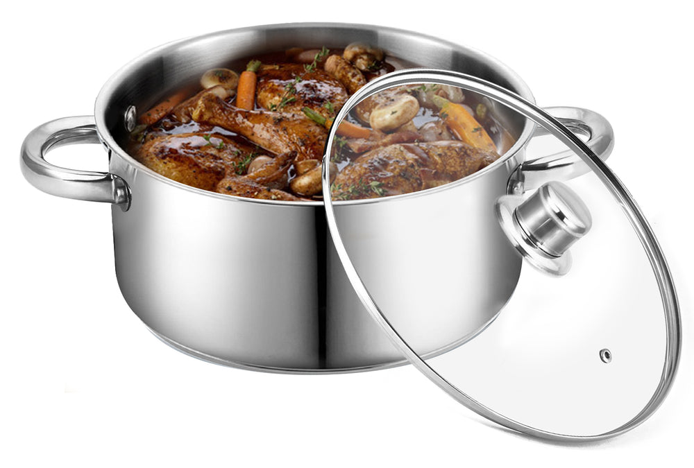 
                  
                    Bene Casa 5-Quart Capacity Stainless-Steel Dutch Oven w/ Glass Lid
                  
                