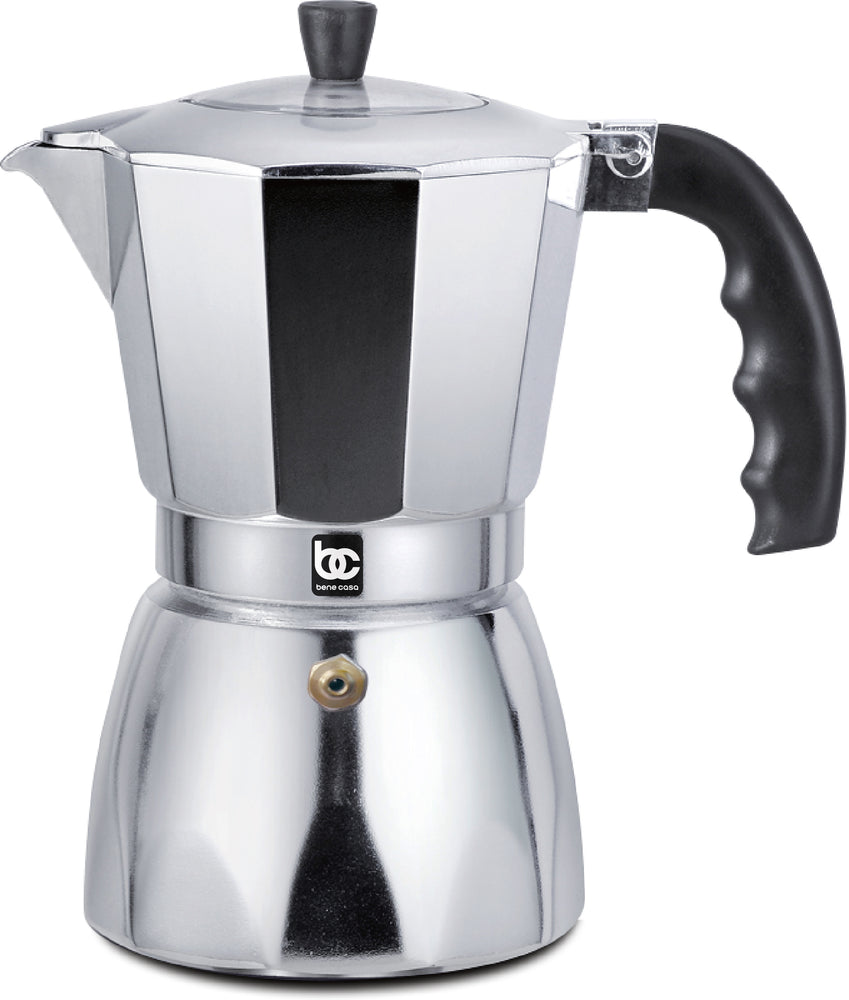 Bene Casa stainless-steel 6-cup stove top espresso maker, dishwasher s