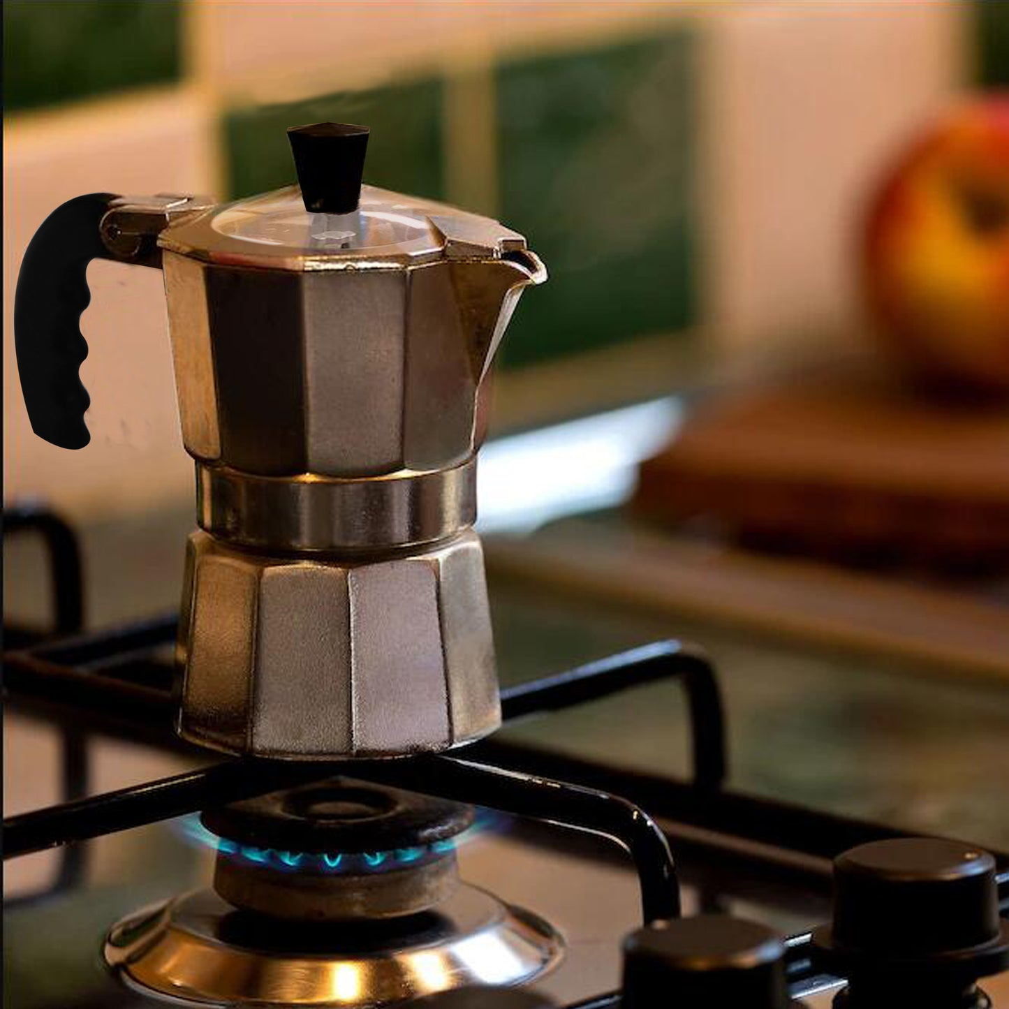 Bene Casa Aluminum 6-Cup Espresso Maker with See Through Lid, Authentic Espresso Maker, - 6 Cup