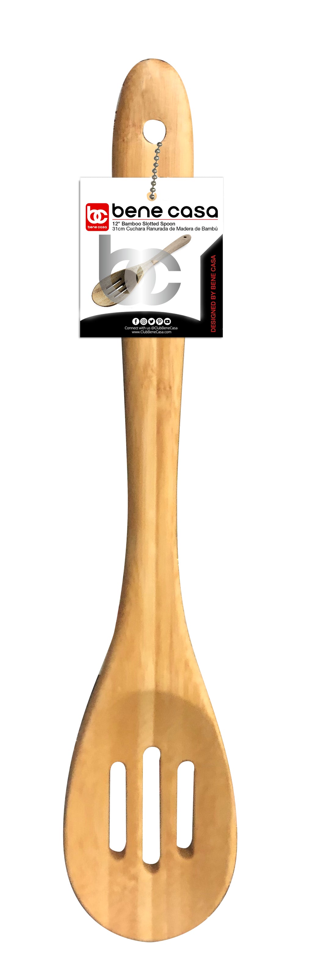 
                  
                    Bene Casa 12" Bamboo Slotted Spoon, Safe for non-stick
                  
                