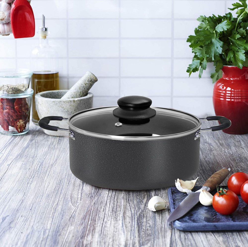 Bene Casa 3.06-Quart, non-stick speckled Dutch Oven w/ tempered glass