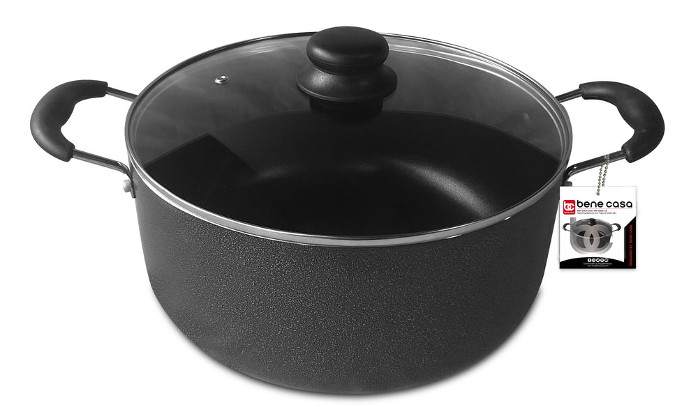 Bene Casa 5-Quart Capacity Stainless-Steel Dutch Oven w/ Glass Lid