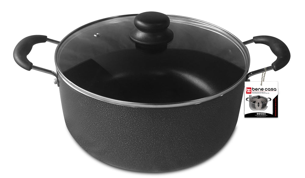 
                  
                    Bene Casa non-stick speckled Dutch Oven, 3.06-Quart capacity Dutch Oven with tempered glass lid,  easy clean Dutch Oven
                  
                