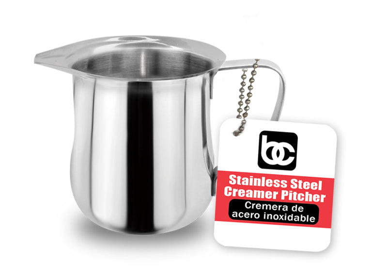 Bene Casa 8oz stainless-steel creamer pitcher, durable, non-scratch