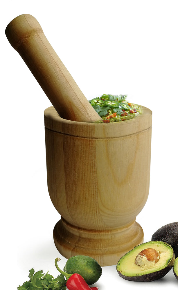 
                  
                    Bene Casa wooden mortar and pestle, 5.2-inches high, easy to use guacamole maker
                  
                