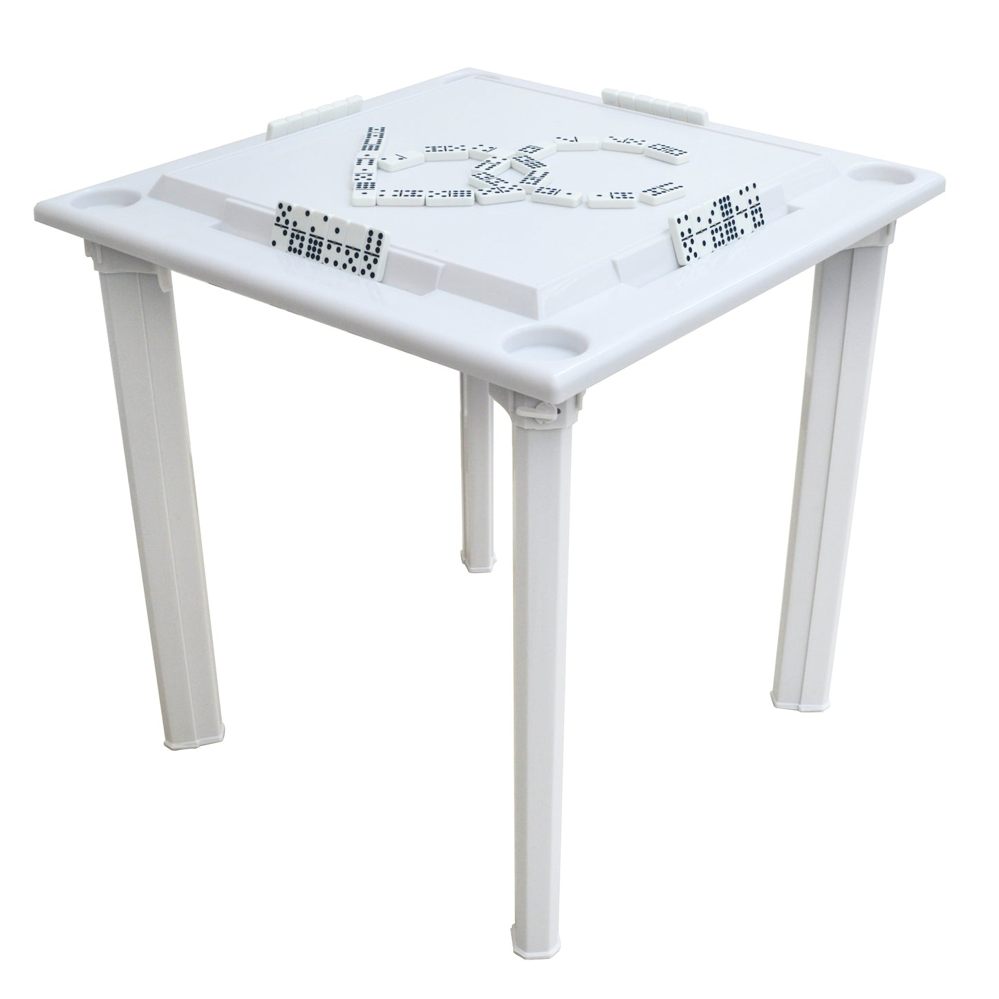 
                  
                    Bene Casa water proof plastic game table w/ tile rack, removable legs, White
                  
                
