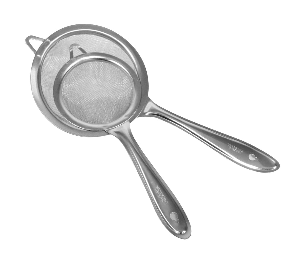 
                  
                    Bene Casa 2-piece stainless-steel strainer set, 10.6-inch strainer, 8-inch strainer, fine mesh strainer, sifter, dishwasher safe strainer
                  
                