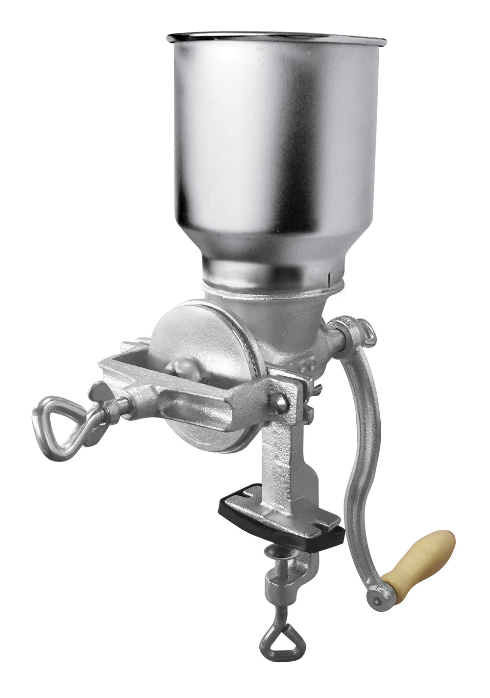 Bene Casa large manual corn grinder, adjustable, built-in table clamp