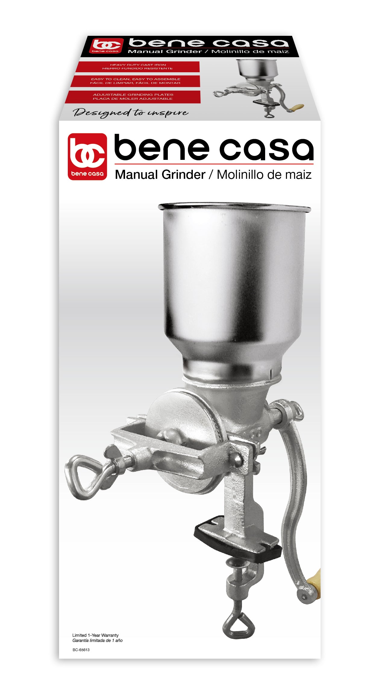 
                  
                    Bene Casa large manual corn grinder, adjustable, built-in table clamp
                  
                