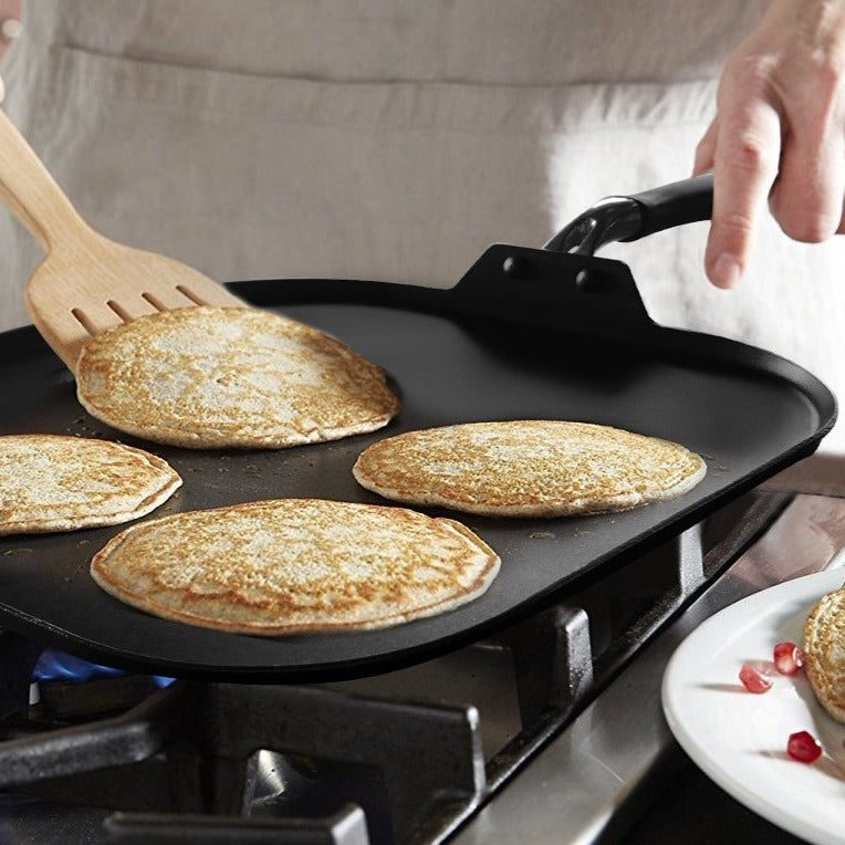 
                  
                    Bene Casa 11-inch square, nonstick, aluminum griddle, dishwasher safe
                  
                