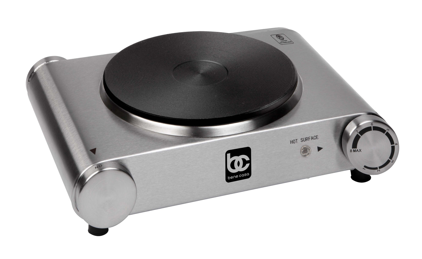 Bene Casa cast-iron double burner w/ griddle, 55000 BTU, stainless ste