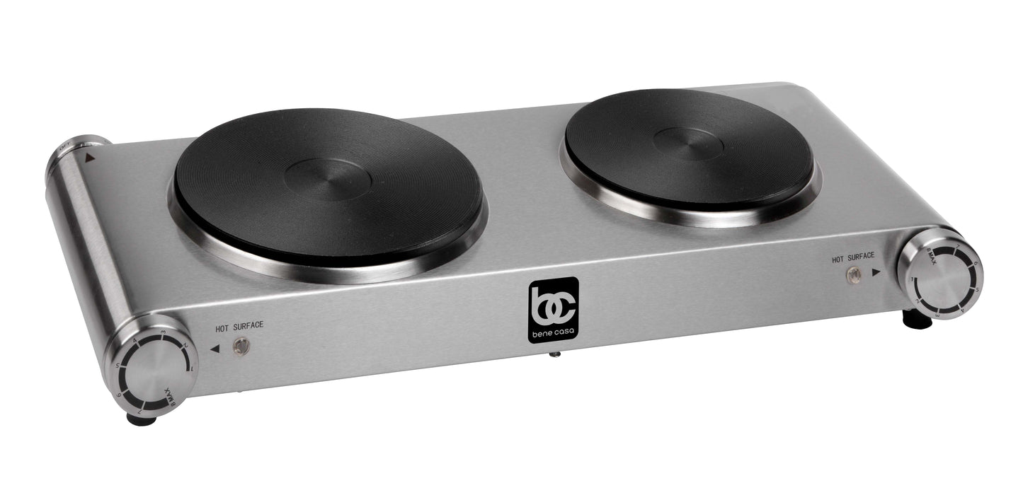 
                  
                    Bene Casa stainless-steel single burner, 1500-watt single burner, cast iron heat surface
                  
                