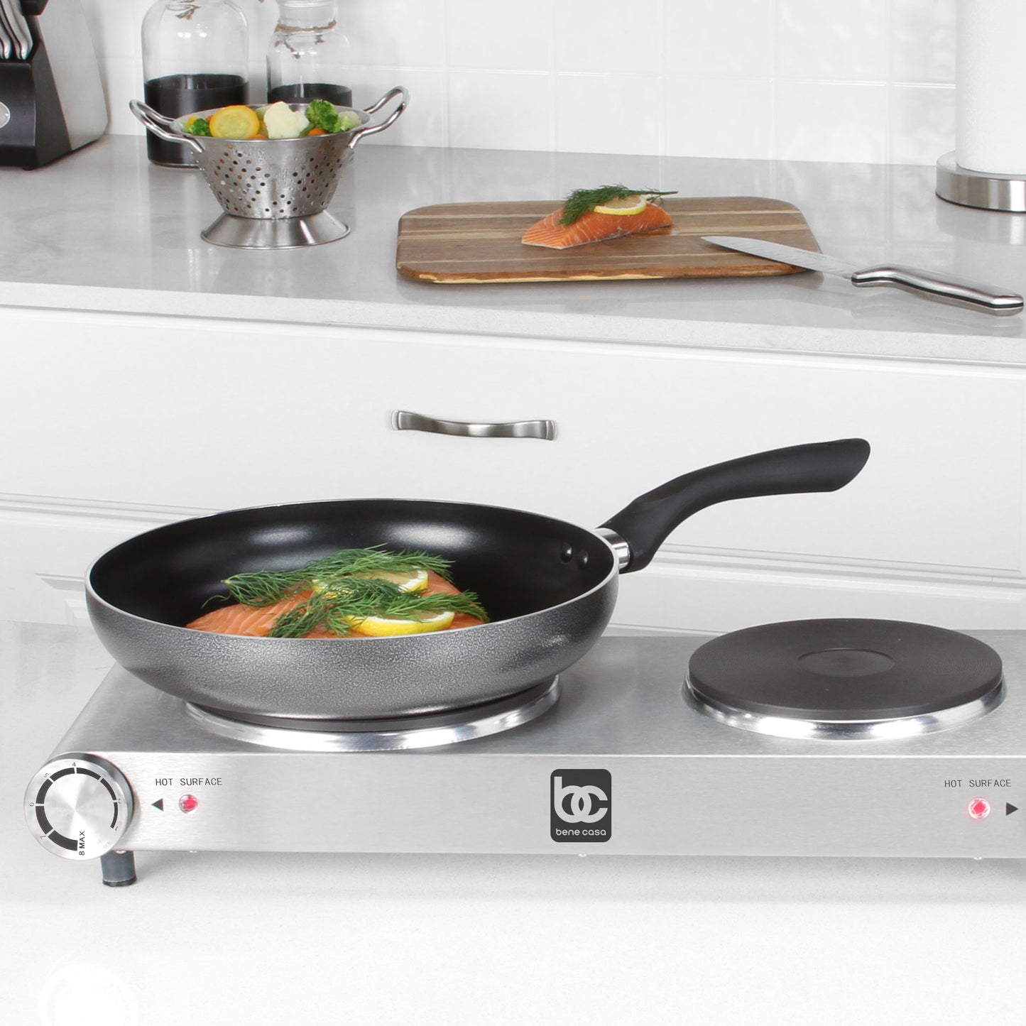 
                  
                    Bene Casa stainless-steel single burner, 1500-watt single burner, cast iron heat surface
                  
                
