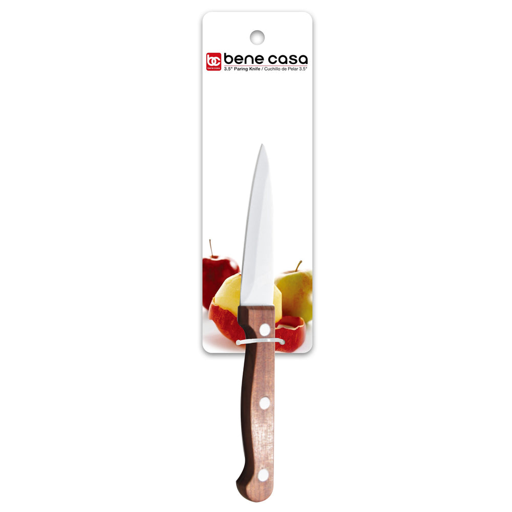 Bene Casa 3.5-inch paring knife, rosewood handle paring knife, stainless-steel blade knife, balance tested paring knife with 3.5-inch blade