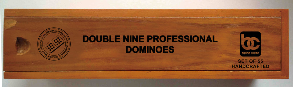 
                  
                    Bene Casa 55-piece, handcrafted professional double-9 domino set in wooden storage box, brass spinner dominoes, extra thick dominoes
                  
                
