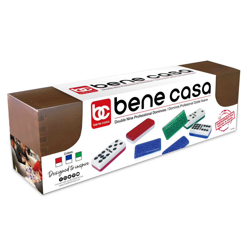 
                  
                    Bene Casa 55-piece, handcrafted professional double-9 domino set in wooden storage box, brass spinner dominoes, extra thick dominoes
                  
                