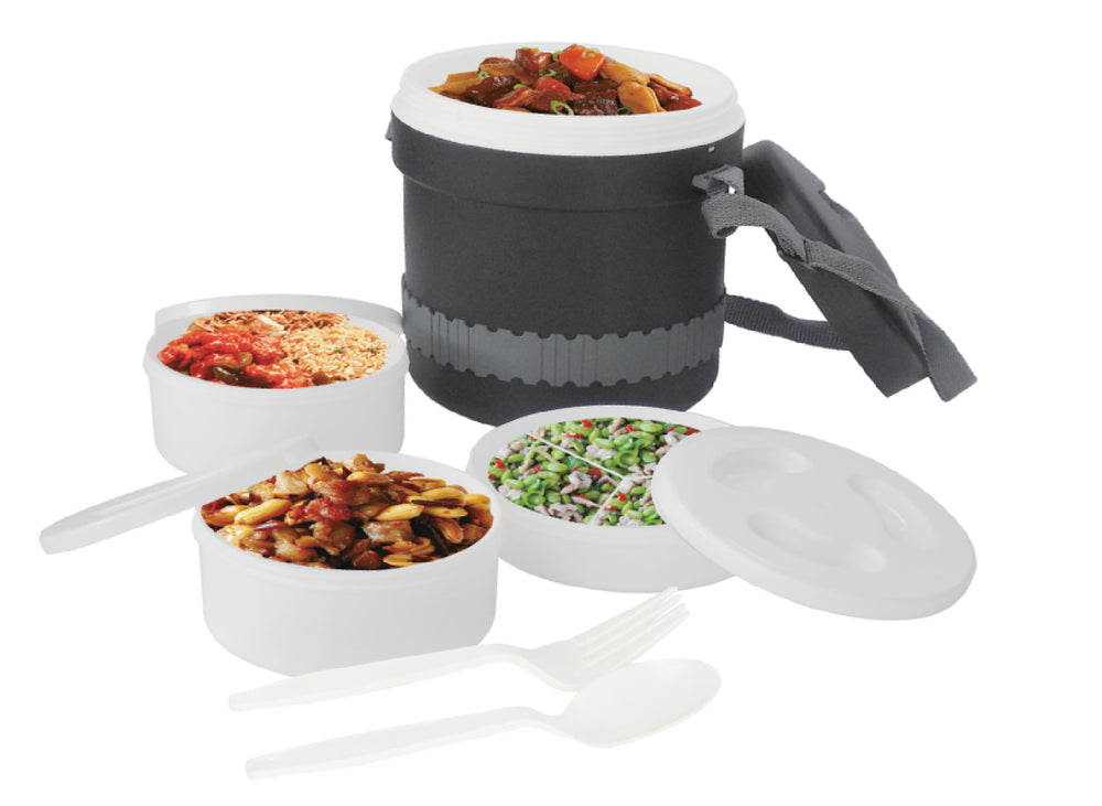 Bene Casa 2.5-liter 3 compartment food thermo w/ adjustable shoulder s