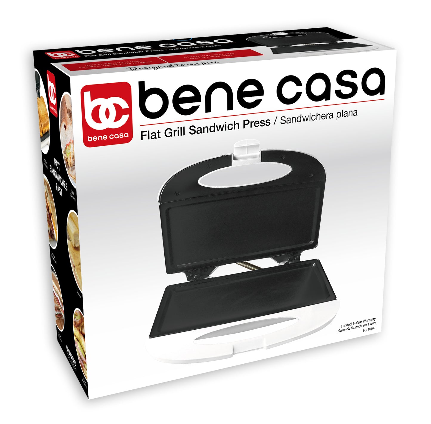 
                  
                    Bene Casa flat grill sandwich maker, cool touch, non-stick, compact, flat grid
                  
                