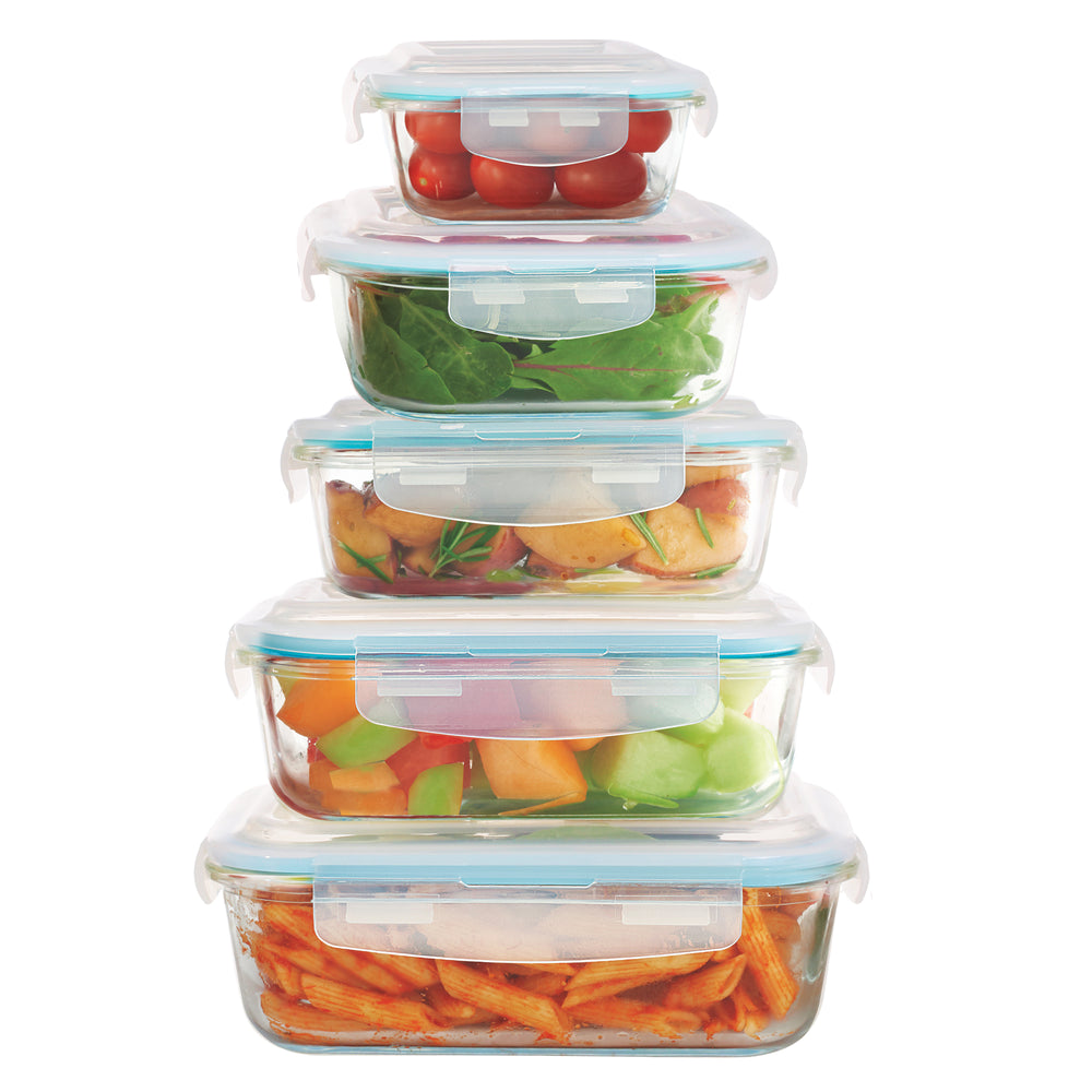 10 pc Glass Food storage container set w/ glass lids - The Fancy Frog  Boutique