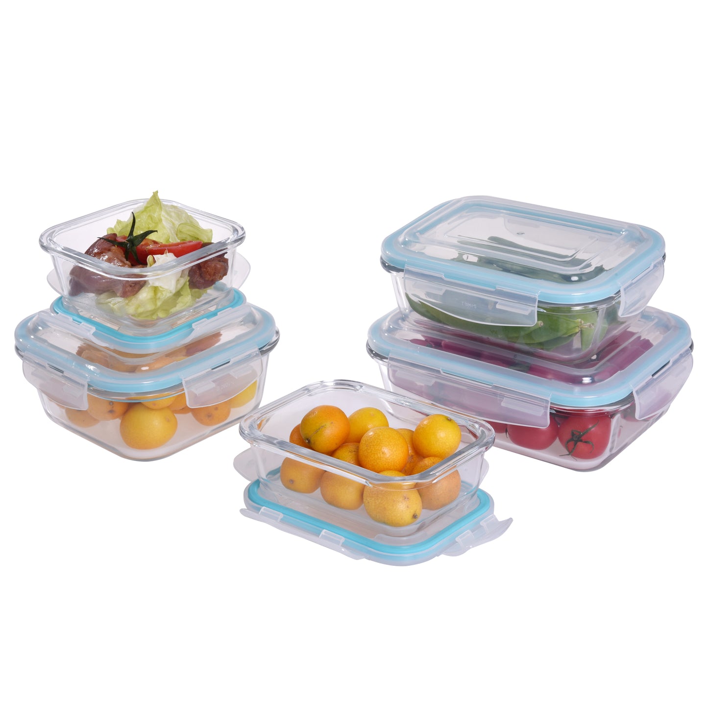 
                  
                    Bene Casa 10-piece glass food storage container set, air tight led containers, oven safe, microwave safe, freezer safe, dishwasher safe
                  
                