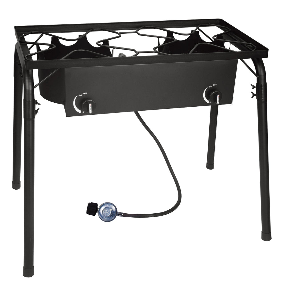 Bene Casa Double Cast Iron Burner,w/ high pressure regulator, weatherproof