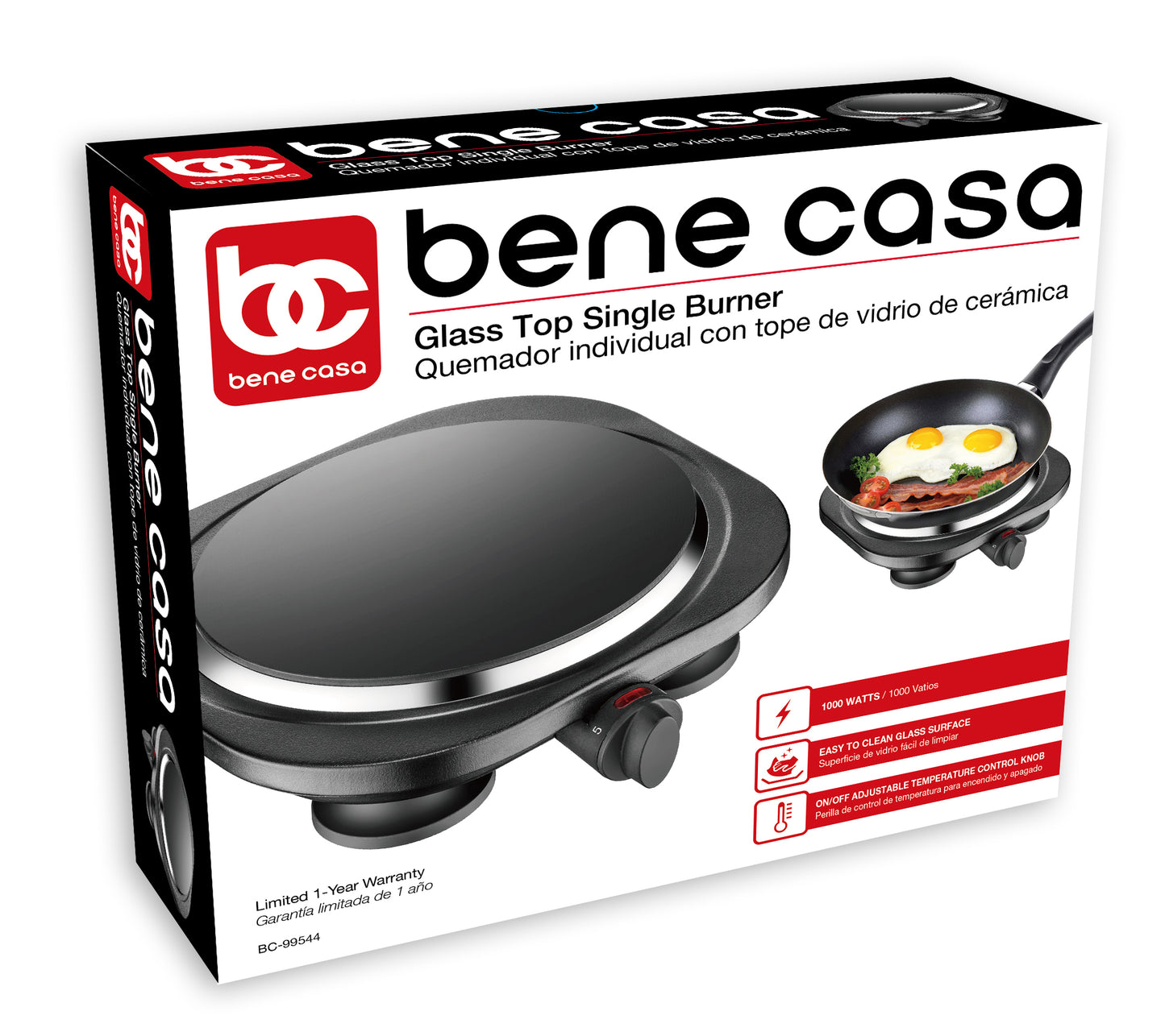 
                  
                    Bene Casa glass top single electric burner, ceramic, 1000-watt burner
                  
                