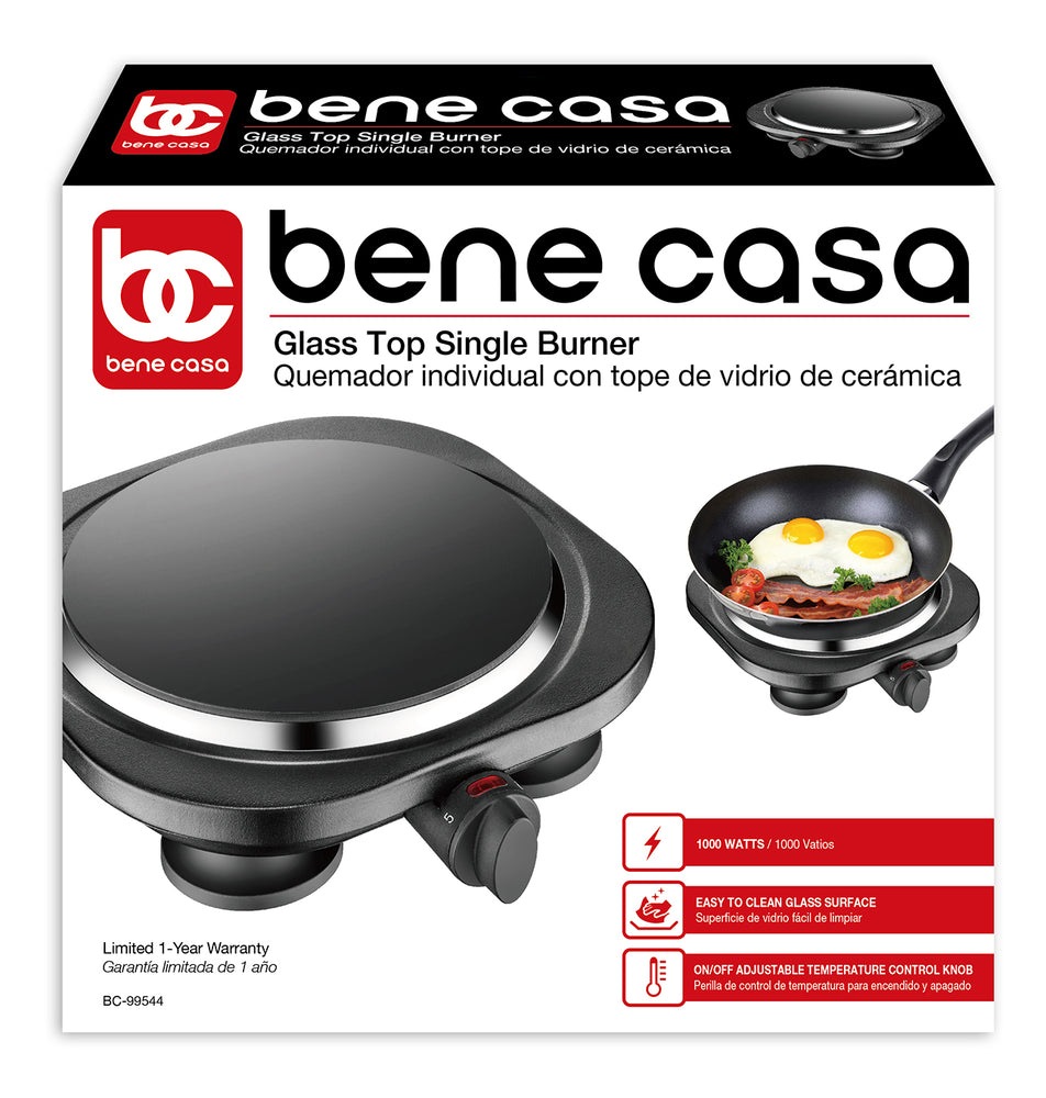 
                  
                    Bene Casa glass top single electric burner, ceramic, 1000-watt burner
                  
                