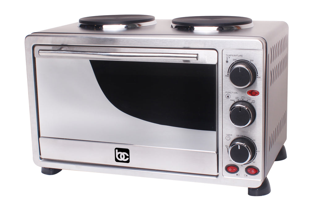 6-Slice Countertop Rotisserie Toaster Oven - fits a 12” pizza 23L capacity  (Black)