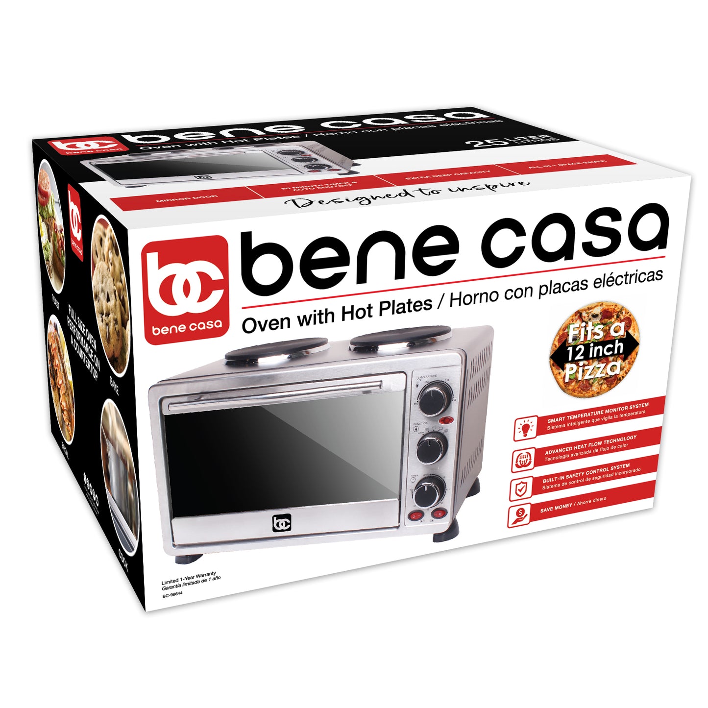 
                  
                    Bene Casa 25L Toaster Oven with Double Burner, 25 Liter
                  
                