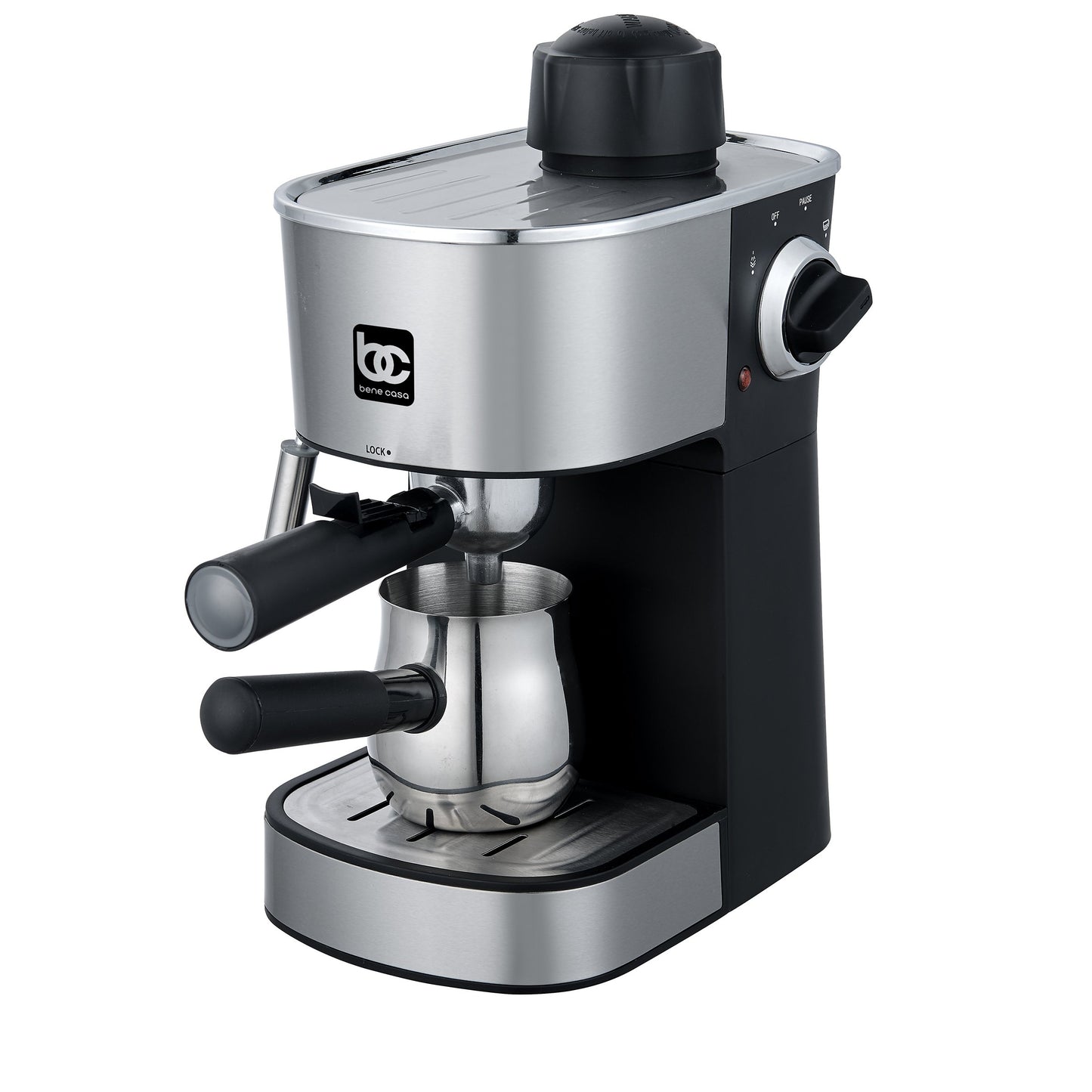 Bene Casa 4-cup stainless-steel espresso maker; cappuccino, latte , co