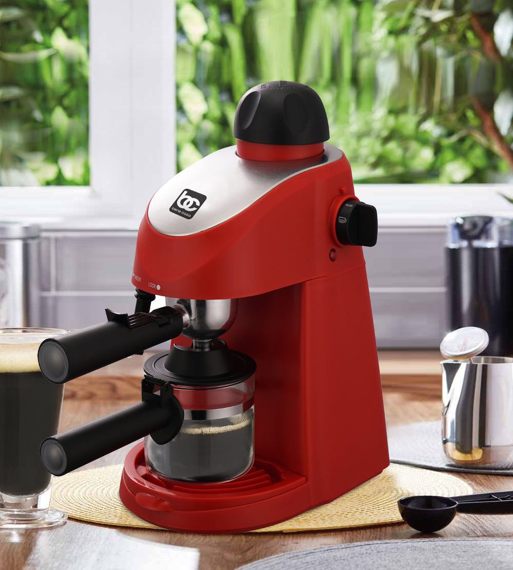 Bene Casa Rojo portátil eléctrico Espresso Maker 3 o 6 tazas/cafetera Roja  portátil eléctrico Espresso de 3 o 6 Tasas