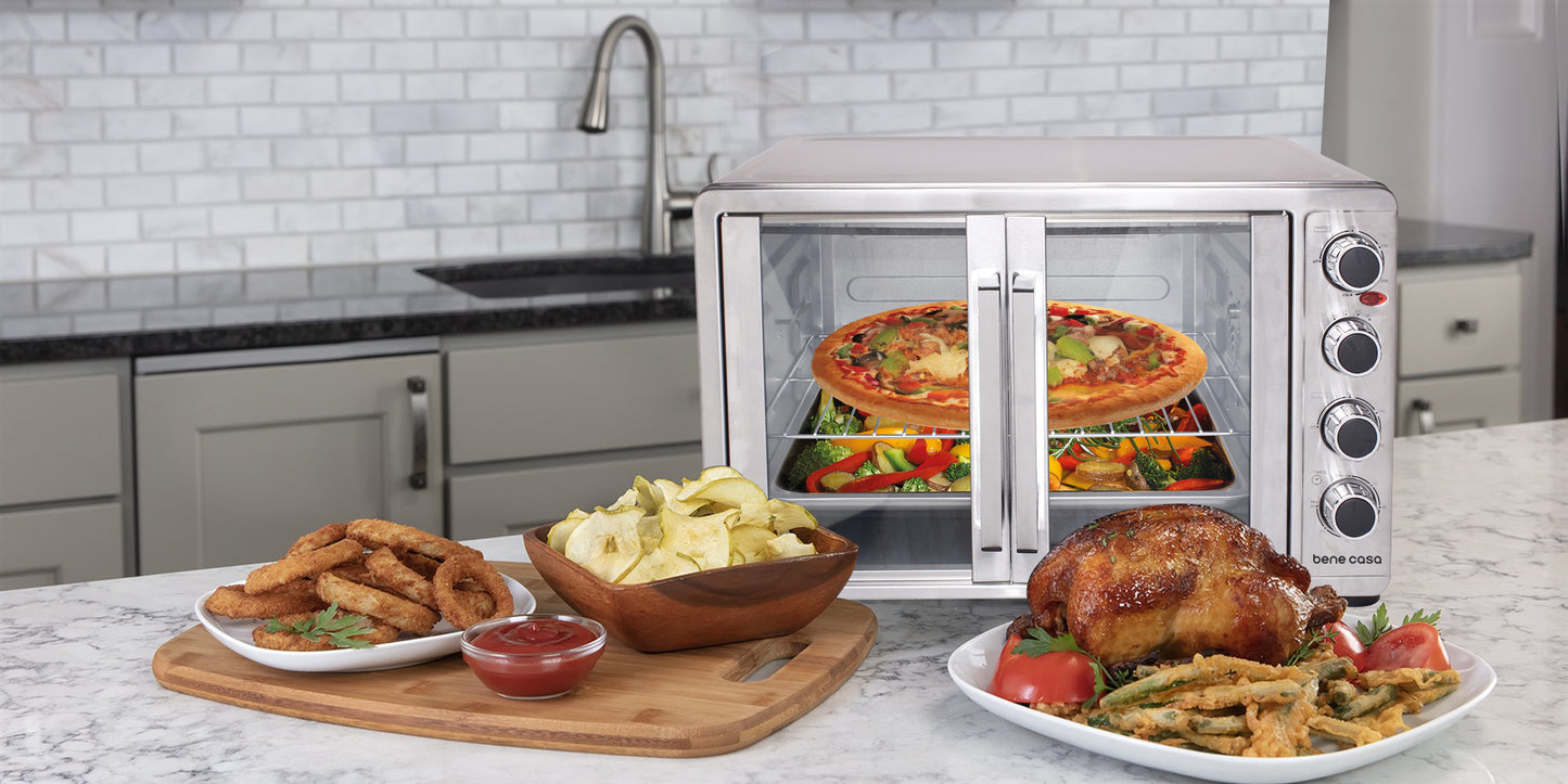 
                  
                    Bene Casa French Door Convection Oven with rotisserie, Stainless Steel, Extra Large 45L
                  
                