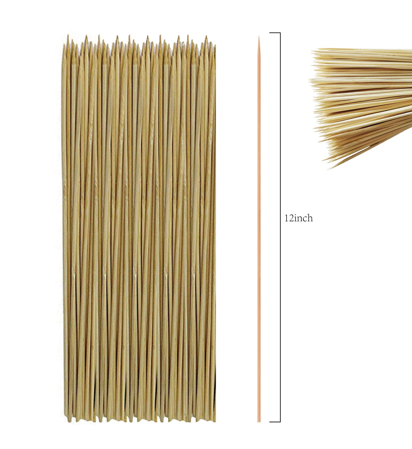 
                  
                    Bene Casa 100-pc Bamboo Skewer Pack, 12" Bamboo Skewers, 100% Natural Bamboo
                  
                